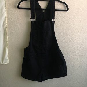 Black Denim Overalls